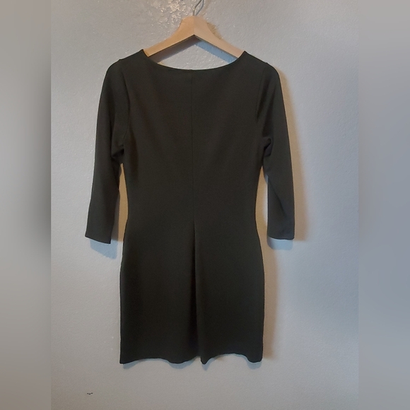 EXPRESS Green Sexy Double Zip Sheath 3/4 Sleeve Bodycon Mini Dress Size Small - Picture 6 of 9